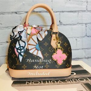 Ligth Pink Clover Charm and Silk Scarf Twilly